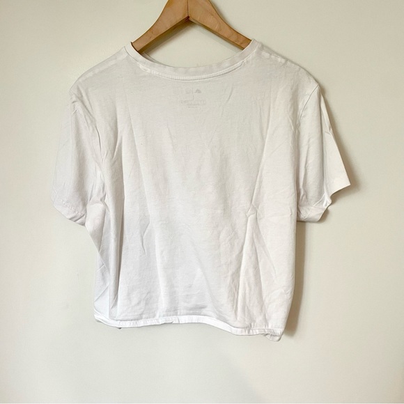 Adidas x Farm Rio Floral Logo Cropped White T Shirt Size Large - Picture 8 of 9